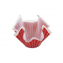 BOWL-Pinched Glass/Red & White Striped