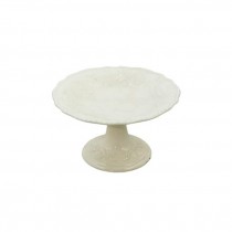 COMPOTE-Creamware W/Floral Relief Design & Pedestal Base