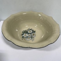 Bowl- 12" Ceramic Daisy Bottom