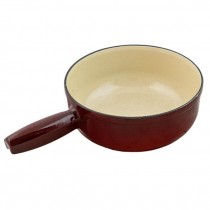 POT-Red Enameled Cast Iron Fondue/No Lid