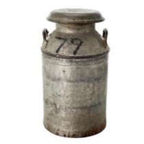 MILK CAN-Silver Metal W/ 79 Written in Black