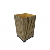 (27320017)WASTE BASKET-Faux Woven Pattern Garbage Pail