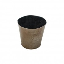 PLANTER-Copper Bucket Shape W/Relief of Branch W/Leaves