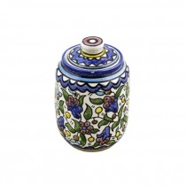 JAR-CER FRUIT MOTIF W/LID