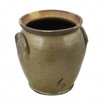 VASE-Brown Pot Belly W/Wide Mounth & Two Side Handles