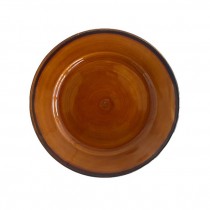 (03020011)SALAD PLATE-Light Brown Dish w|Brown Trim