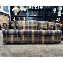 SOFA-Blue/Yellow/Red Plaid w/Rounded Arms