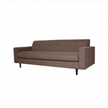 SOFA-BROWN-TUFTED BACK-SQ ARM-