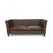 SOFA-BROWN TWEED/LEATHER-NAILH