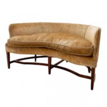 SETTEE-KHAKI VELVET CORDED W/W