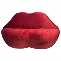 LOVESEAT-73"RED LIPS