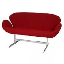 LOVESEAT-TULIP-RED WOOL