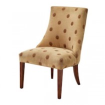 CHAIR-SIDE-TAN W/ BROWN DOTS