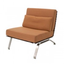 CHAIR-ARMLESS-ORANGE-LEATHER &