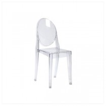 CHAIR-SIDE-CLR PLASTIC OVAL BK