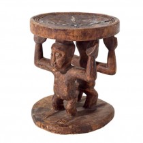 TABLE-AFRICAN 15"H DK WOOD