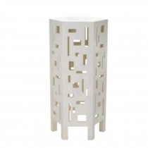 TABLE-SIDE-WHITE-HEXAGONAL-24"