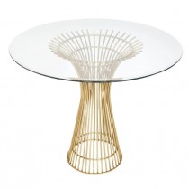 SIDE TABLE-Platner Inspired |Gold |Glass Top