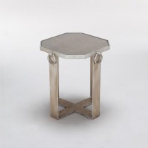 TABLE-SIDE-SILVER LEAF-ANTIQUE