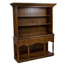 HUTCH-OAK-3 DRW-OPEN SHELF TOP