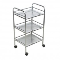 ROLLING CART-(3)Shelves/Chrome