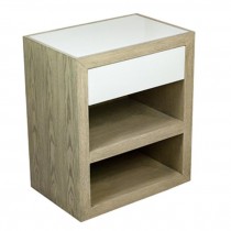 NIGHT STAND-LIMED WOOD-FROSTED