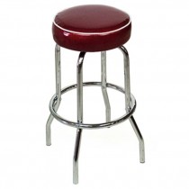 STOOL-Diner/Red Metallic Vinyl/White