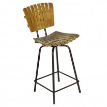 STOOL-SLATTED SEAT/BACK-VINTAGE