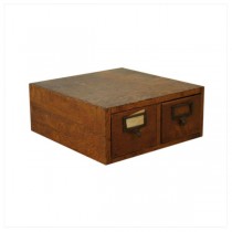 CARD FILE-2DRAWER OAK 14WX7.5H