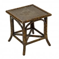 END TABLE-Square Rattan Top W/Dark Bamboo Frame