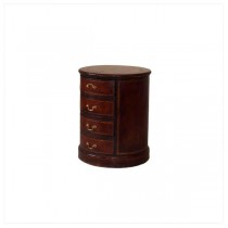 TABLE-END-20R-BROWN LEATHER DR