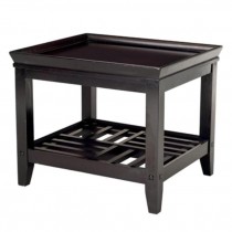 End Table-Blk/Slat Under Shelf