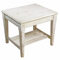 White Washed End Table-Rustic