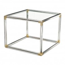 TABLE-END-2 TIER-CHROME/GLASS