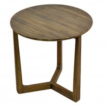 TABLE-END-BLEACHED WOOD-RND
