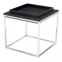 End Table/Blk Tray Top/Chrome