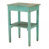 TABLE-END-BLUE DISTRESSED-RUST