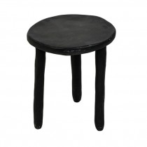 TABLE-End/Round/Black Resin/3 legs