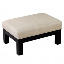 Ottoman-Black Frame/Linen 17"H