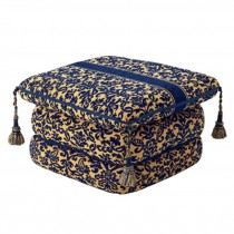 OTTOMAN-PILLOWTOP-BLUE TAPESTR