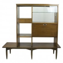 Hutch-Mid Century Modern-Open Shelves-Glass Cabinet