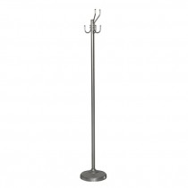 COAT RACK-Aluminum Double Hooks at Top/Round Base