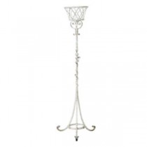 PLANT STAND-57-METALTWIST-WHT