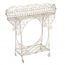 PLANT STAND-Vintage Off White Wire