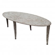 TABLE-COFFEE-OVAL-BRUSHED ST