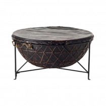 TABLE-COFFEE-39IR-DRUM LEATHER