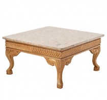 TABLE-COFFEE-GOLD/BEIGE MARBLE