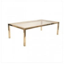 TABLE-COF-RECT-BRASS/WICKER-GL