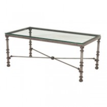 TABLE-COFFEE-SILVER-GLASS TOP