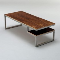 TABLE-COFFEE-WALNUT TOP-SLV BA